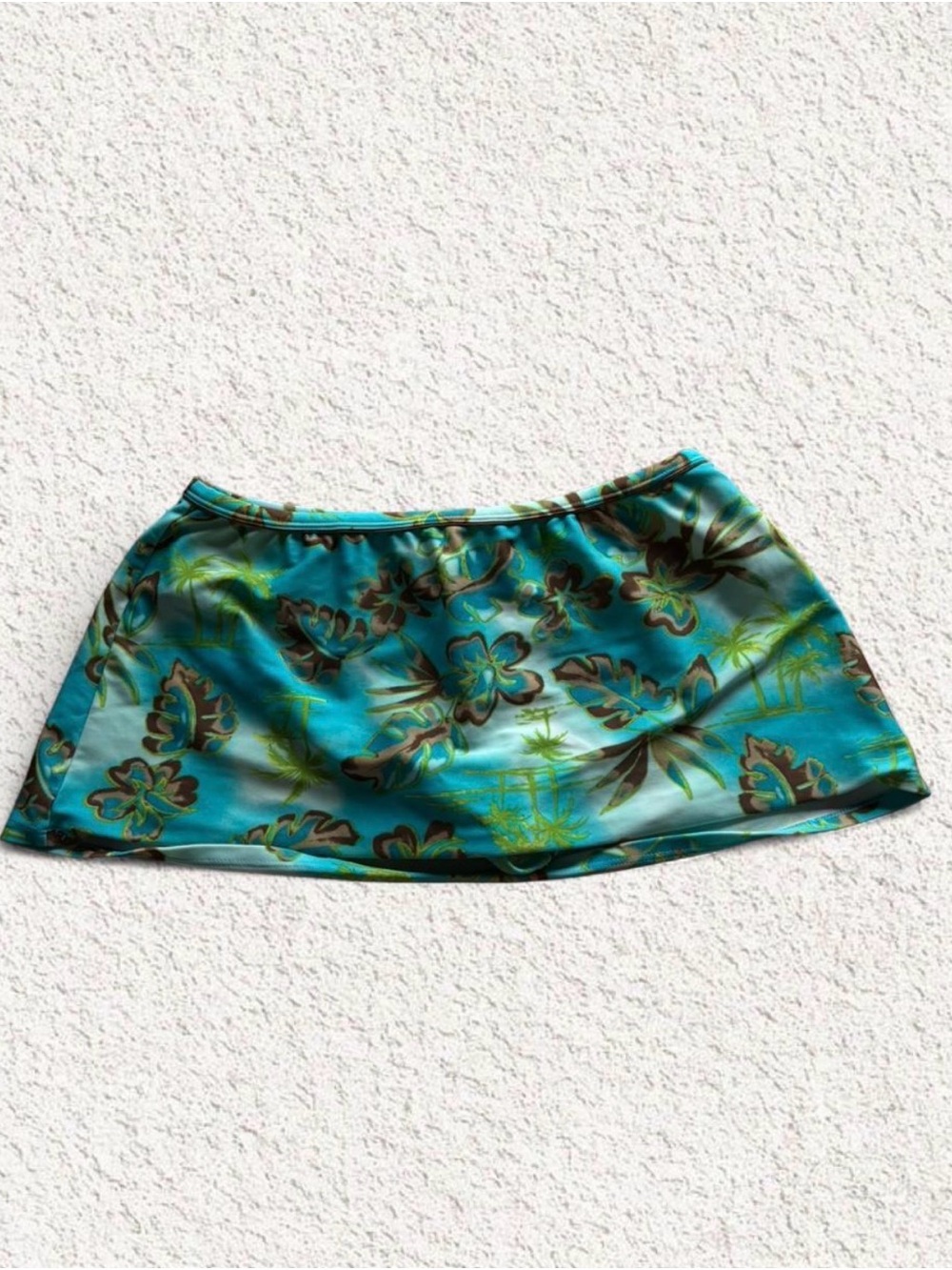Aqua Teal Floral Mini Skirt - Aqua Brand